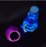 Car LED Luminous Water Coaster Solar USB Charging